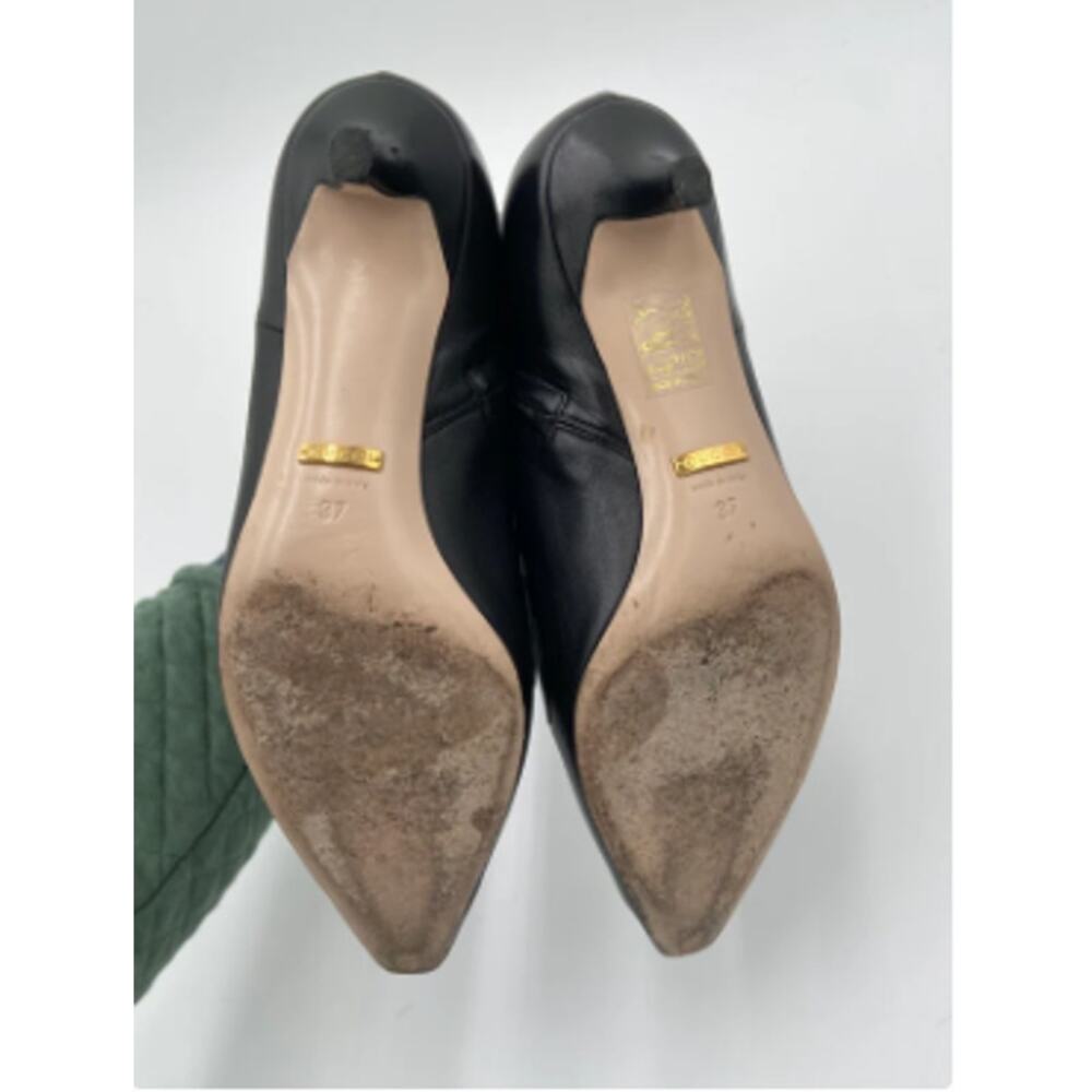 Gucci Black Leather Zumi Kitten Heel Ankle Boots size 37 - Picture 12 of 12
